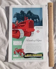 Allis Chalmers Tractor Large Full Page Advertisement from a Large Magazine