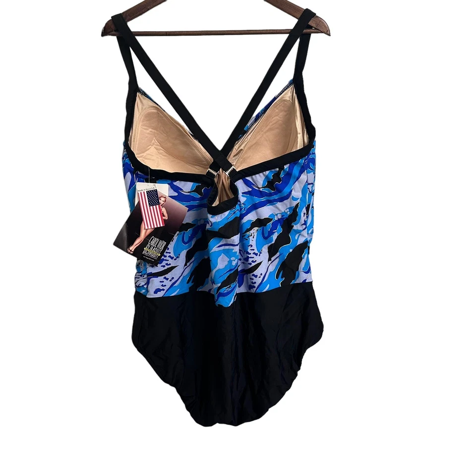 Traje de baño Carol Wior Slimsuit de una pieza para mujer talla grande 26W nuevo de colección Foto 2 de 4