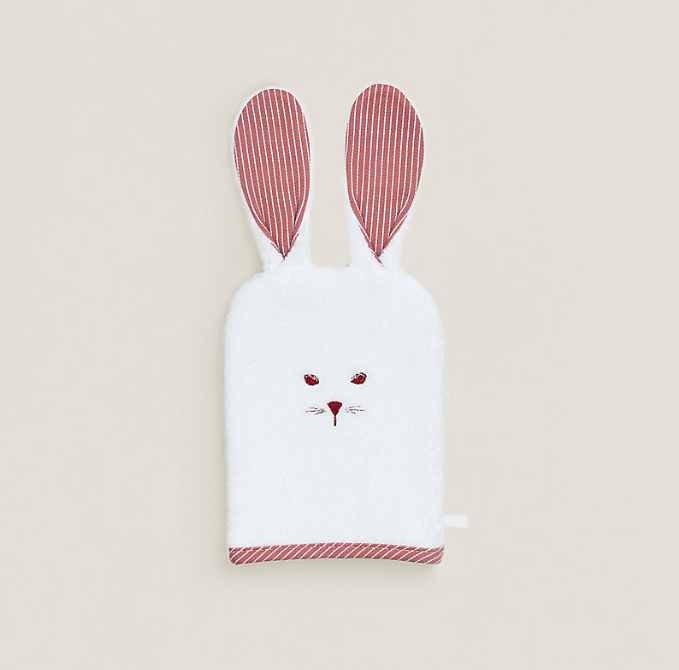 NEW HERMES Newborn Baby Girl Infant Passe Rabbit Washcloth Figue