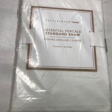 Pottery Barn Teen Essential Percale Duvet Pillow Sham Standard White Solid NWT