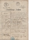 1850 Regensburg Entlassungsschein aus Militär , m Signalement, Jahrgang 1828