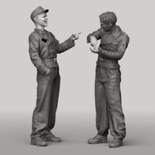 1/35 Resin model WWII German soldiers 2 man Unassembled Unpainted