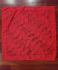 Vintage Barbara MANDRELL Concert Souvenir BANDANA Handkerchief 100% Cotton Red &