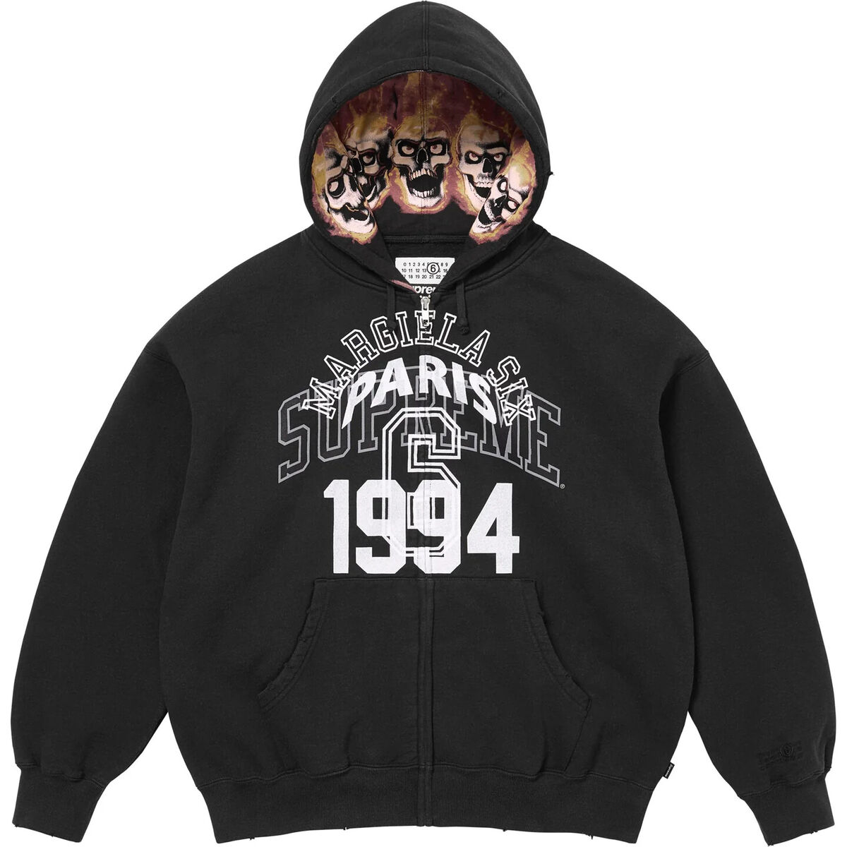 Supreme MM6 Maison Margiela Zip Up Hooded Sweatshirt Black Supreme MM6 Maison Margiela Zip Up Hooded Sweatshirt Black