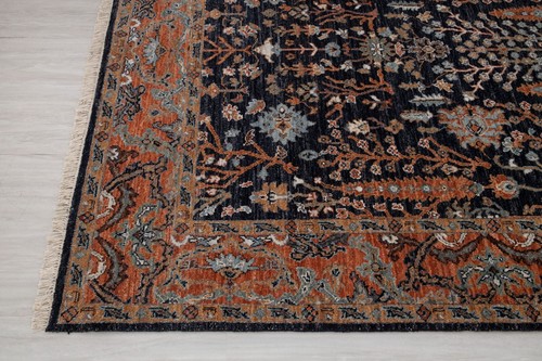 Navy Rust Cypress Tree Fine Quality Weave Soft Wool Hand Knotted Customize Rug - Picture 14 of 18