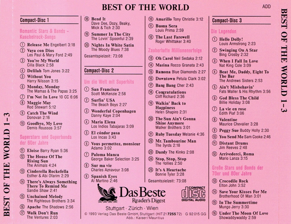 (5CDs) Best Of The World - Great Stars Great Hits - Scott McKenzie, Barry Ryan - Bild 2 von 3