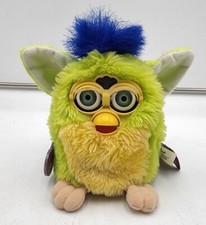 Rare 1998 Kiwi Furby Lime Green, Yellow, Dark Blue Hair, Green Eyes