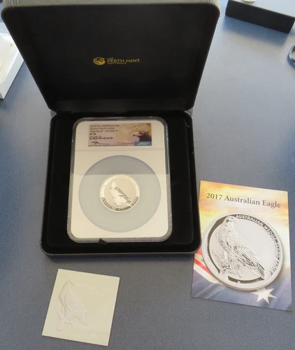 2017 P AUSTRALIA 5 oz WEDGE TAILED EAGLE MERCANTI HIGH RELF. REV NGC PF70 w/OGP