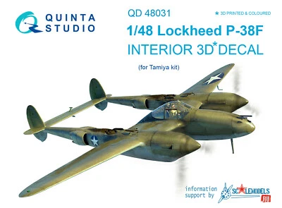 FÜNFTES STUDIO Quinta Studio 1/48 P-38F 3D-gedrucktes & farbiges Interieur (für...