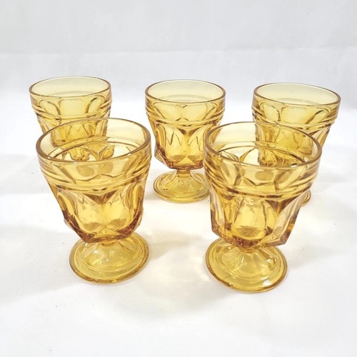 Indiana Glass King Crown Goblets Thumbprint Wine goblets lot of 5 Euc