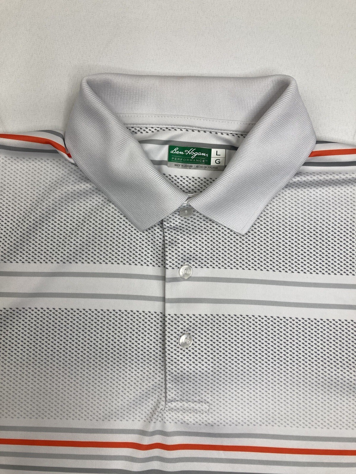 BEN HOGAN PERFORMANCE White/Gray/Orange Golf Polo… - image 2