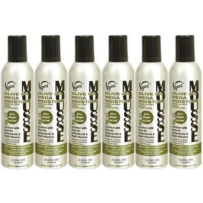 Vigorol Hair Mousse Olive Oil Mega Moisture Pack of 6 - 12 Oz