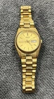 Vintage Seiko Quartz Gold Tone Watch Day Date President Style Working