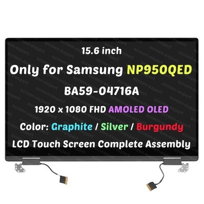 15.6'' for Samsung Galaxy Book2 Pro 360 NP950QED OLED LCD Top Assembly Graphite