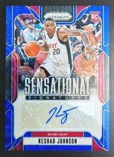 2024-25 Panini Prizm Keshad Johnson RC - Sensational Auto Blue Choice 29/49 AA61