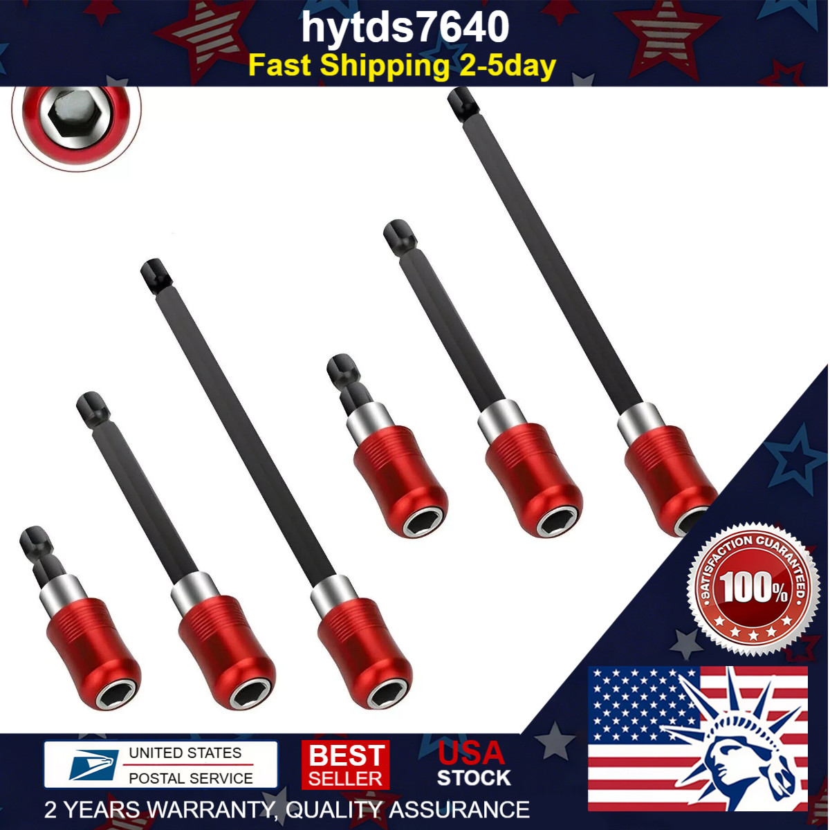 6Pcs Screwdriver EXTENSION Magnetic Quick Release 1/4 Hex Shank Holder Drill Bit