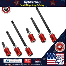 6Pcs Screwdriver EXTENSION Magnetic Quick Release 1/4 Hex Shank Holder Drill Bit