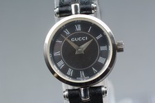 Vintage 【 Exc+5 】 Gucci 2040L Black Roman Dial Silver Quartz Women's Watch JAPAN