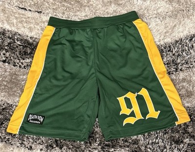 Death Row Records Green Gold Athletic Shorts Men s Small NWT