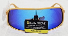 Body Glove Polarized Shield Sunglasses Blue Mirror Lens Yellow Frame UV400