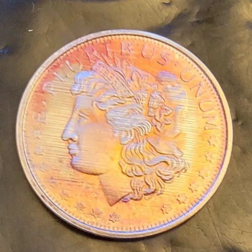 ONE Random Morgan Design NATURAL TONED Bullion-0.999 Silver 1 Ounce Oz Art Coin