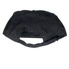 Black snapback patch hat with textured diamond pattern, front zipper, and dark rope detail on the side.