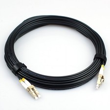 20m 66ft LC to LC Armored Fiber Optic Cable, OM3 Multimode Duplex, 50/125um