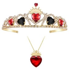 Descendants 4 Queen of Hearts Tiara Jewelry Set - Red Crown with Red Black