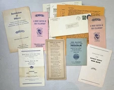 Small Lot Of 1950's ORDER OF ODD FELLOWS & REBEKAH LODGE Ephemera Paper I.O.O.F