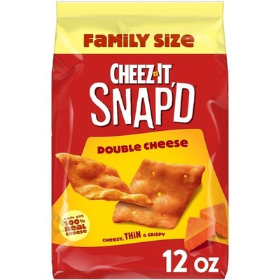 Double Cheese Cracker Chips Thin Crispy Snacks 12 oz Resealable Bag