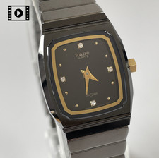 Rado Diastar 133.9540.3 US Stock Vintage Quartz Black Ladies Watch N.Mint
