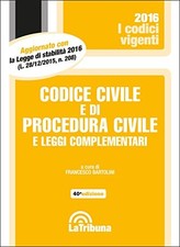 Codice civile e di procedura civile e leggi complementari Bartolini, F.