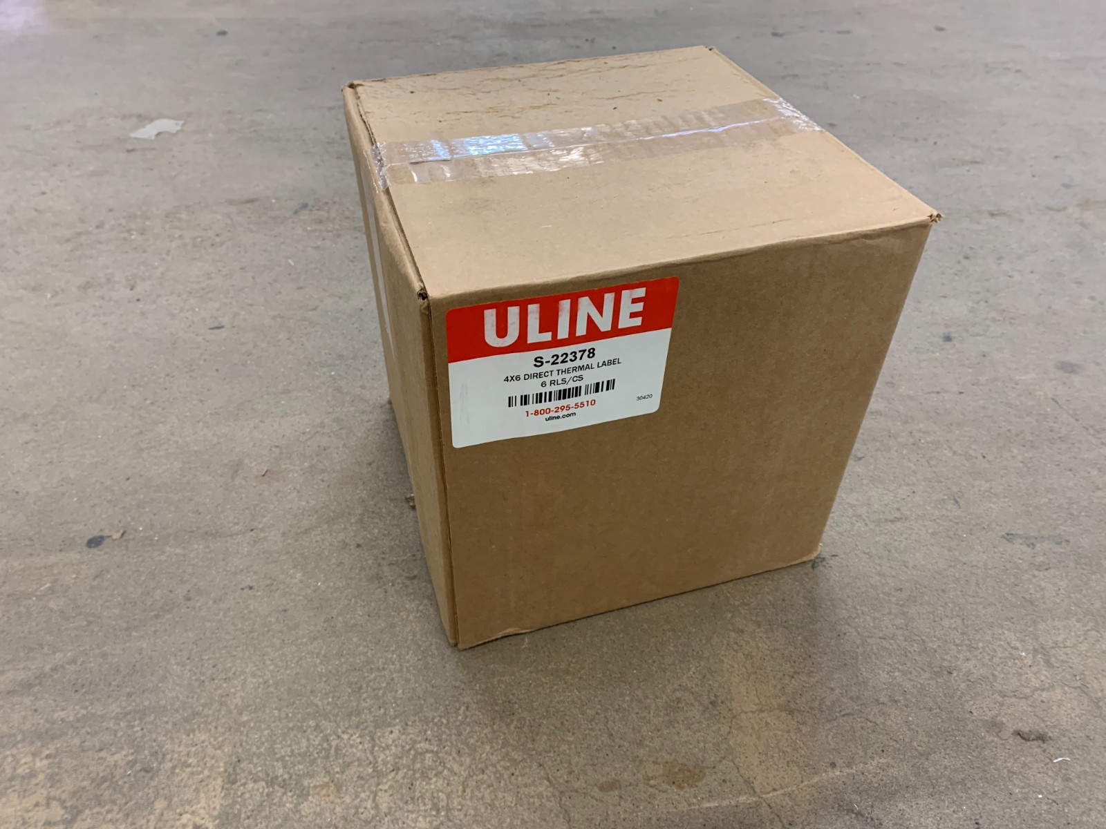 Direct Thermal Shipping Labels, 4" x 6" white labels, 6 rolls, Uline S-22378