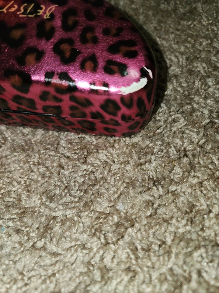 Betsey Johnson Rosa Leopardo Clamshell Gafas Estuche Rígido Soporte Duradero Retro Foto 4 de 4
