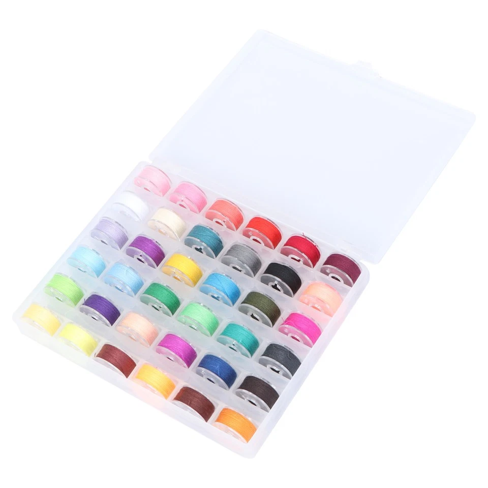 36 Pcs Sewing Bobbin Case Thread Storage Box Machine Spools Embroidery Bobbins - Image 3 of 4