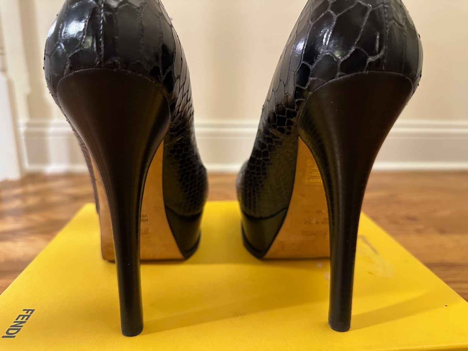 FENDI Fendista Python Embossed Dark Navy Leather … - image 22