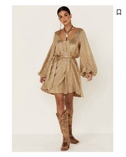 Show Me Your Mumu Liv Mini Dress Women’s S Small Gold Confetti $179