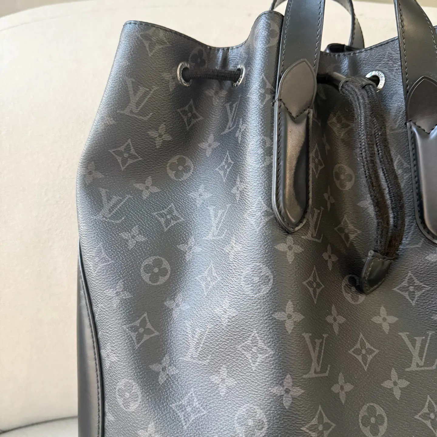 Authentic Sleek LV Eclipse Backpack Crafted Black… - image 6
