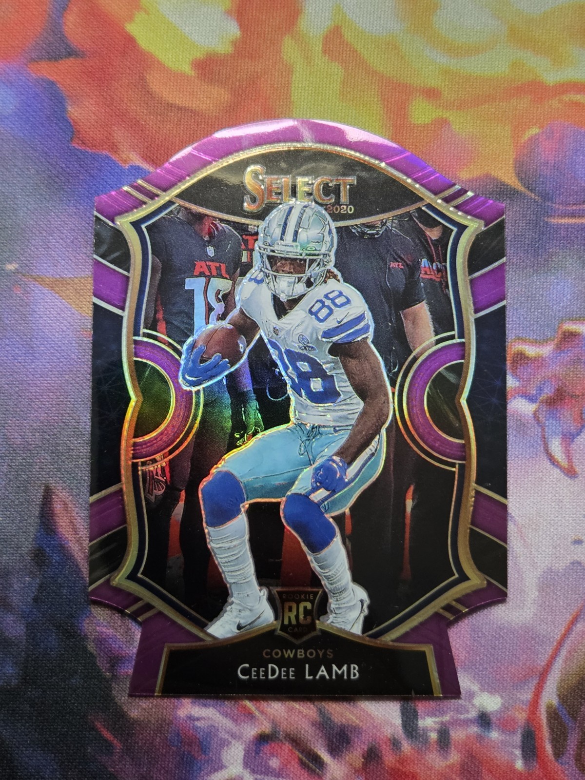 2020 Select CeeDee Lamb RC Purple Prizm Die Cut Concourse #57 Cowboys