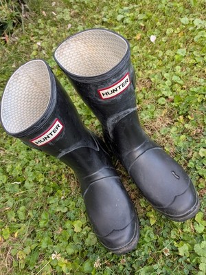 HUNTER Original Short Gummistiefel Schwarz Gr. 38 UK 5 Damen W23758 Wellies