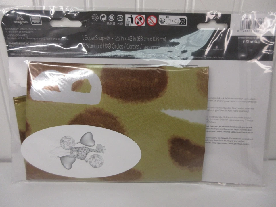 Giraffe Baby Shower Balloon 5pc Bouquet Jungle Theme Party Decor Hello Baby New - Image 4 of 4