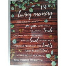Chunful In Loving Memory Wedding Sign – Memorial Table Sign, 8.3"x11"
