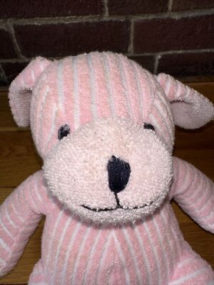 Vintage Puppy Dog Pink Terrycloth Plush Terry Cloth Stuffed  RARE Vintage Petting Zoo Puppy Dog Plush Terry Cloth White Purple 11 Inch 1994 main image 0