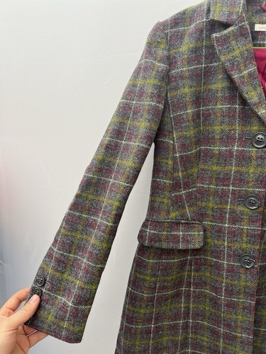 Vintage Laura Ashley 100% Wool Tartan Plaid Button Up Coat Women's Size UK 10 - Picture 13 of 22