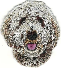 Goldendoodle Dog Patch Cut out Embroidered Iron on Sew on (2" in)
