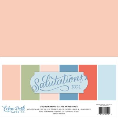 Echo Park ''Salutations No.1'' 12x12'' Coordinating Solids Paper - Cardstock