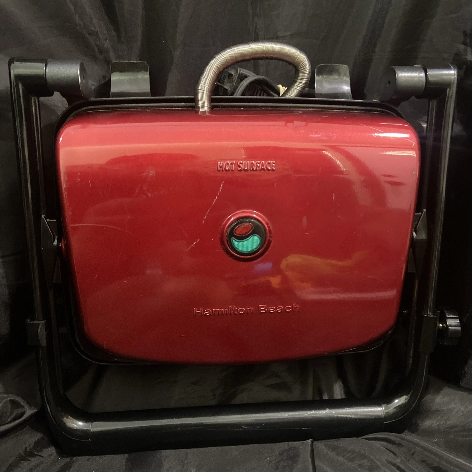 Hamilton Beach Apple Red Panini Press Sandwich Toaster Grill ST26 M: 25462Z Clen