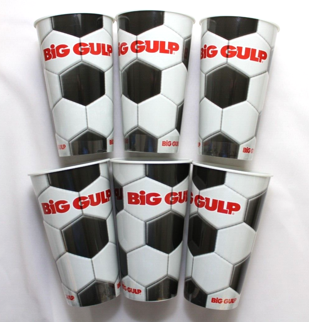 LOT OF 6 NEW BIG GULP GRAIL TUMBLER SOCCER CUPS 7-ELEVEN 2022 {32