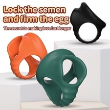 Reuse Men Scrotum-Ring-Penis Squeeze Stretcher Enhancer Delay Chastity Ball-Cage