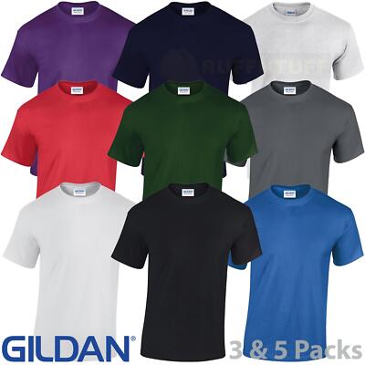 Gildan Heavy Cotton T-Shirt Uomo (Modello G5000) – Colore Gravel, Taglia 2XL – 100% Cotone Pre-restringito